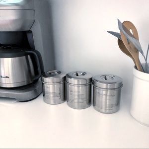 VINTAGE Stainless canister set kitchen storage